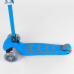 Самокат триколісний 38603 (4) Best Scooter, БЛАКИТНИЙ, складне алюмінієве кермо, 4 колеса PU зі світлом, d = 12 см