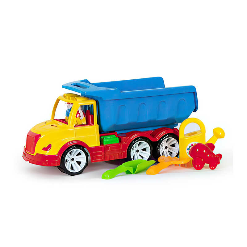 гр Машинка “Самоскид Mati“ 009/17 (3) лійка, пасочка, лопатка та граблі “BAMSIC“