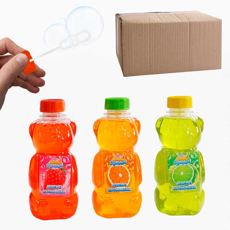 гр Мильні бульбашки “Ведмедик“ 29028 (1) ЦІНА ЗА 15 ШТУК В БЛОЦІ, 250 мл, ароматизовані, “Пані булька“