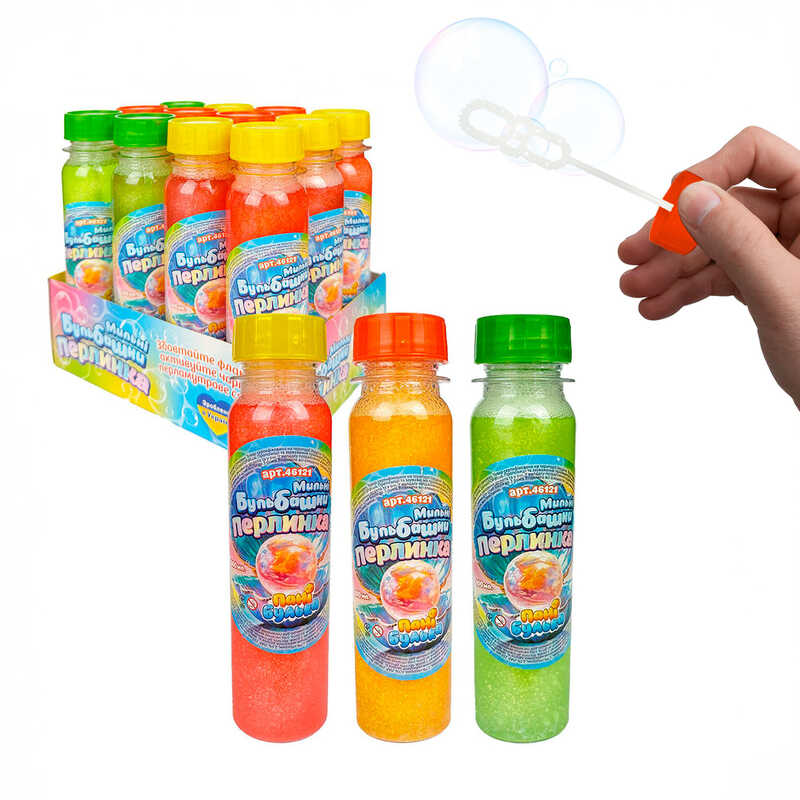 гр Мильні бульбашки “Перлинка“ 100мл 46121 (1) ЦІНА ЗА 12 ШТУК В БЛОЦІ “Пані Булька“, з шиммером, ароматизовані, в коробці