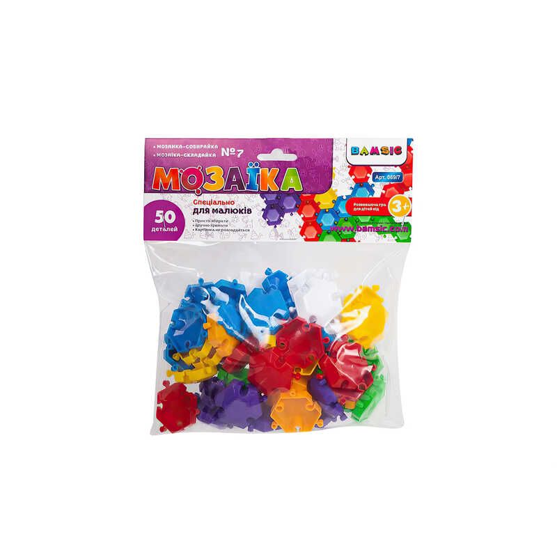 гр Мозаїка різнокольорова №7 069/7 (46) 50 деталей, “BAMSIC“