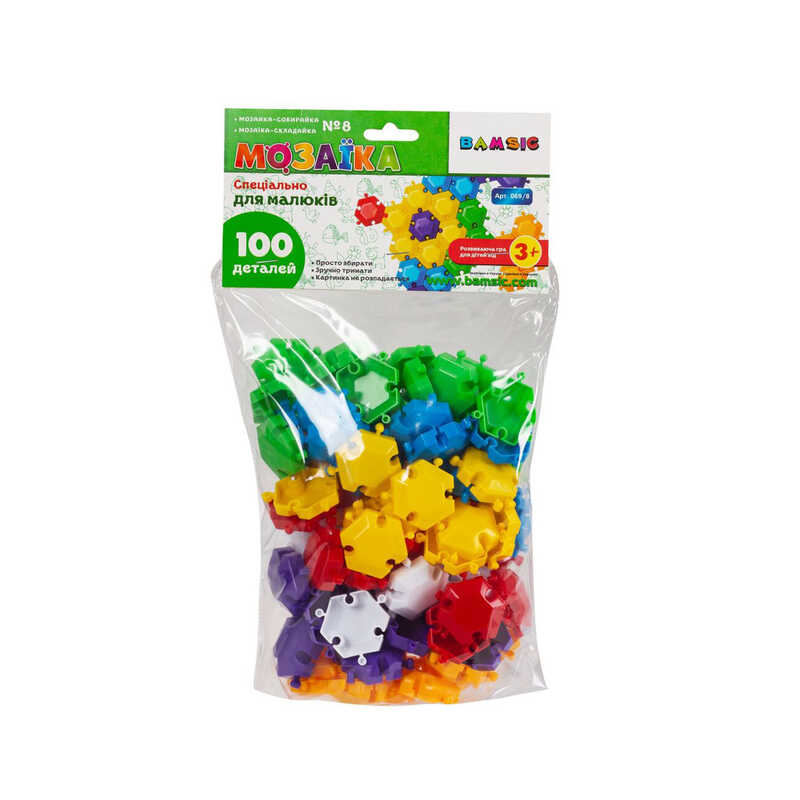 гр Мозаїка різнокольорова №8 069/8 (25) 100 деталей, “BAMSIC“