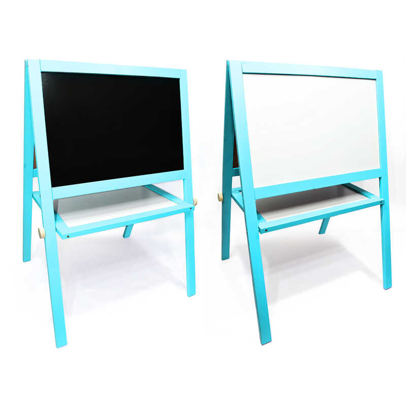 гр Мольберт вел. (1) магнітний, блакитний, 08766 “Ігруша“ / дошка ш60 * в40см, підставка ш100 * в65см / одна сторона