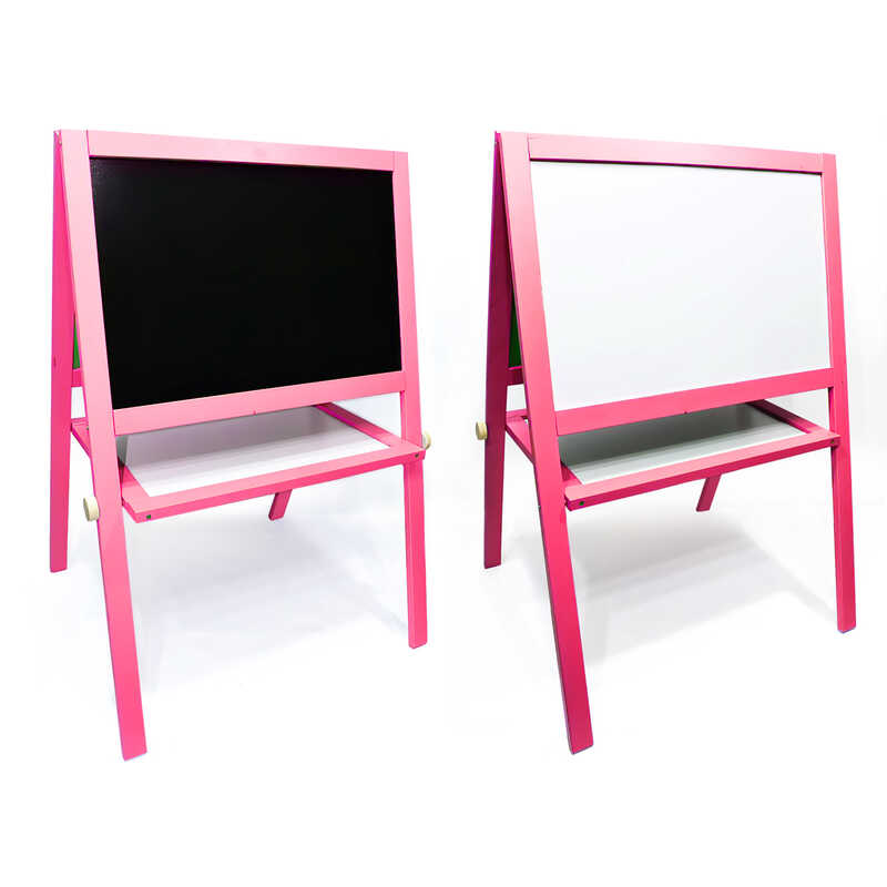 гр Мольберт вел. (1) магнітний, рожевий, “ІГРУША“ / Дошка ш60 * в40см, Підставка ш100 * в65см / Одна сторона