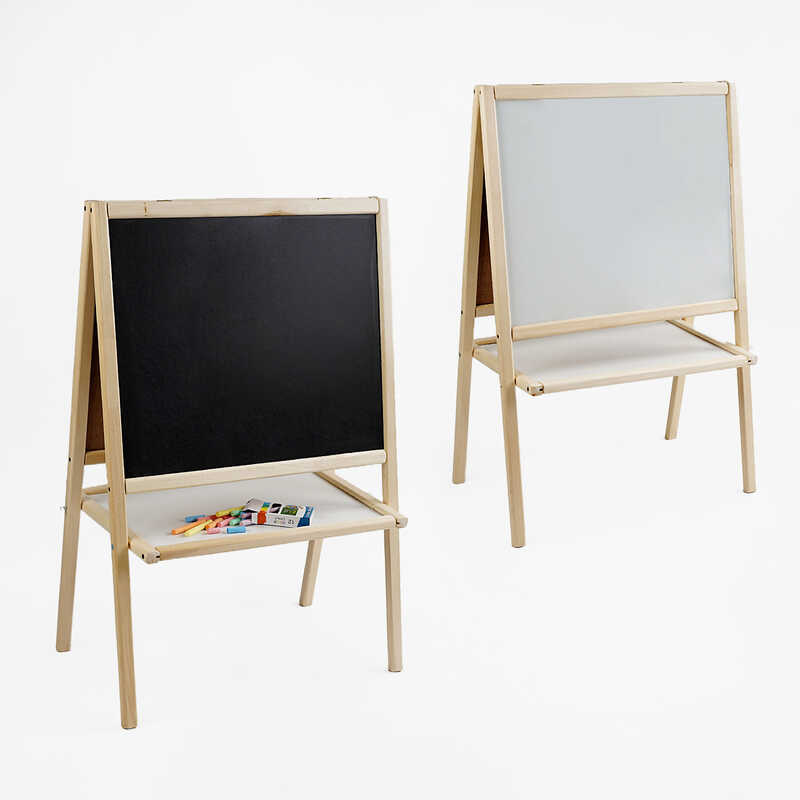 гр Мольберт магнітний - нефарбованний, пенал з полицею 850165 (1) матеріал вільха, розмір 100х66 см, розмір робочого поля 60х45 см, в пакеті