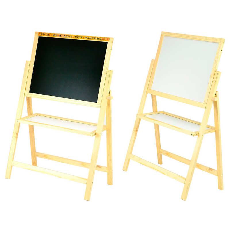 гр Мольберт магнітний обертовий 050 “Мася“ - незабарвлений (10) / Дошка Ш40 * в55см, Підставка Ш55 * в110см / матеріал / сосна.