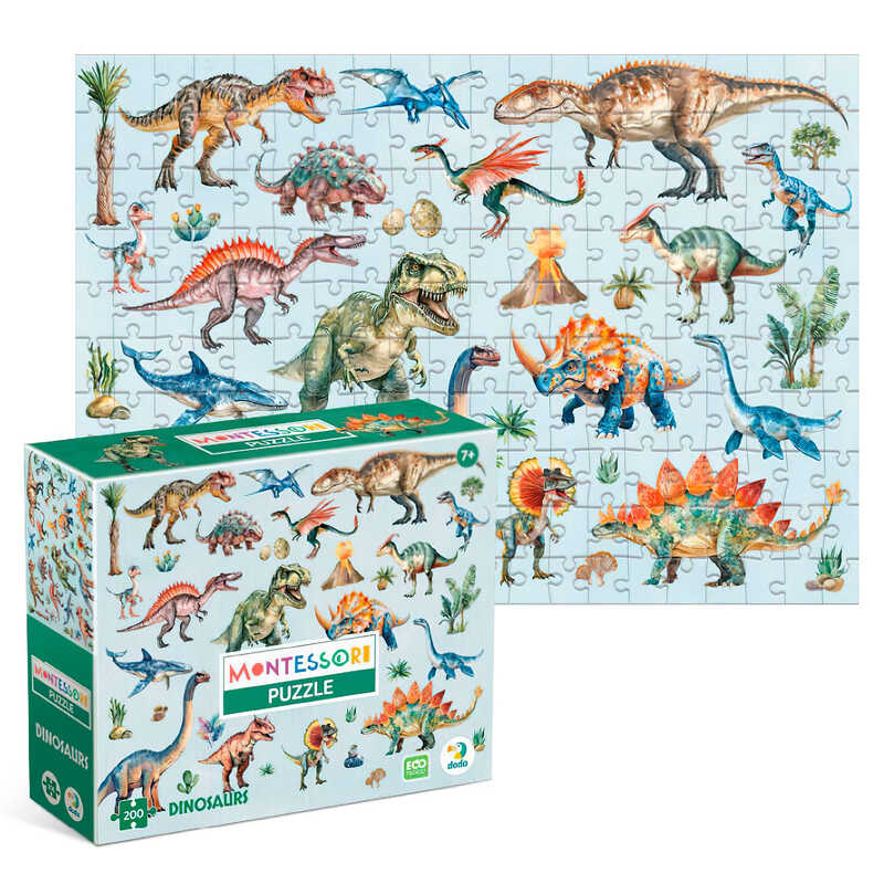 гр Монтессорі пазл “Динозаври“ 300631 (24) “DoDo“, 200 елементів, 33х47 см, в коробці