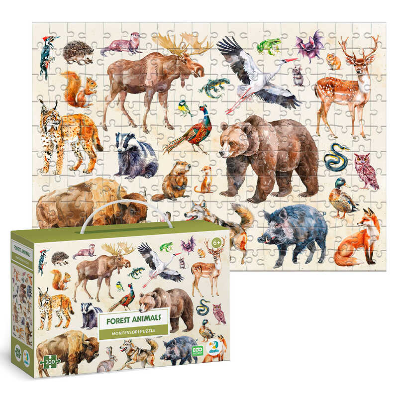 гр Монтессорі пазл “Лісові тварини“ 300629 (16) “DoDo“, 200 елементів, 33х47 см
