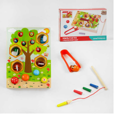 гр Мультигра Садові пригоди 78396 (48) “4FUN Game wood Club“, магнітна гра, бджілки, грибочки, у коробці
