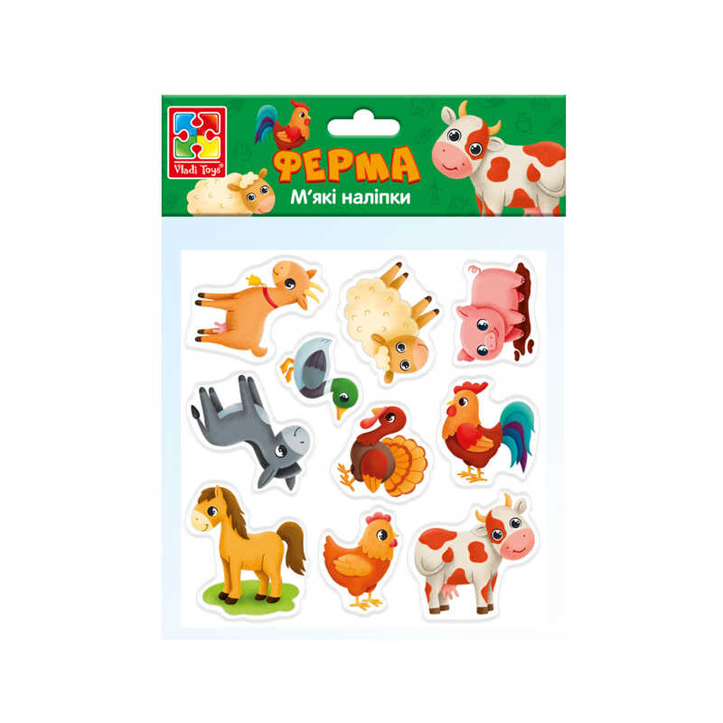 гр М’які наліпки “Ферма“ (40)  - VT4210-08  “Vladi Toys“