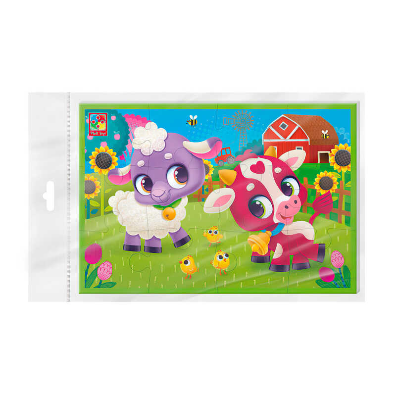 гр М’які пазли “Корівка та овечка“ A5 VT1104-23 (50) “Vladi Toys“, 12 елементів, у пакеті гр М’які пазли “Корівка та овечка“ A5 VT1104-23 (50) “Vladi Toys“, 12 елементів, у пакеті