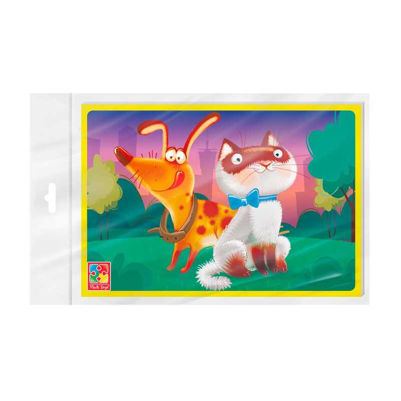 гр М’які пазли “Котик та песик“ A5 VT1104-20 (50) “Vladi Toys“