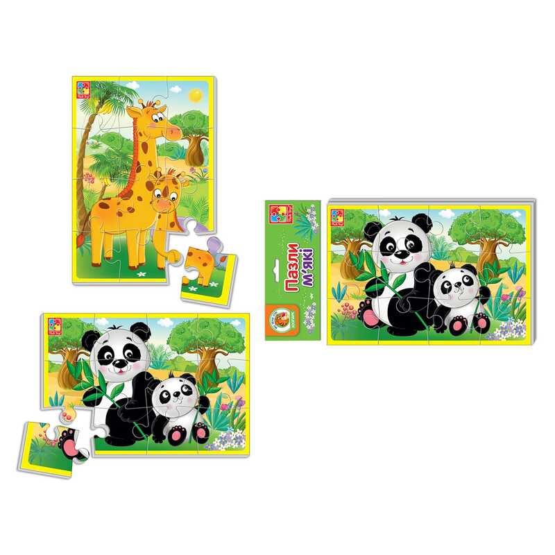 гр М“які пазли А5 “Тварини зоопарку“ VT 1103-45 (25) укр “Vladi Toys“, 12 елементів