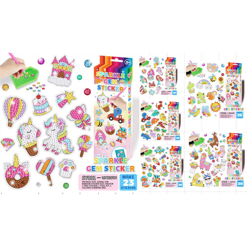 Алмазна мозаїка C 64272 (280) 23 наліпки, алмази, тарілочка, стилус, віск, ВИДАЄТЬСЯ МІКС ВИДІВ, в коробці