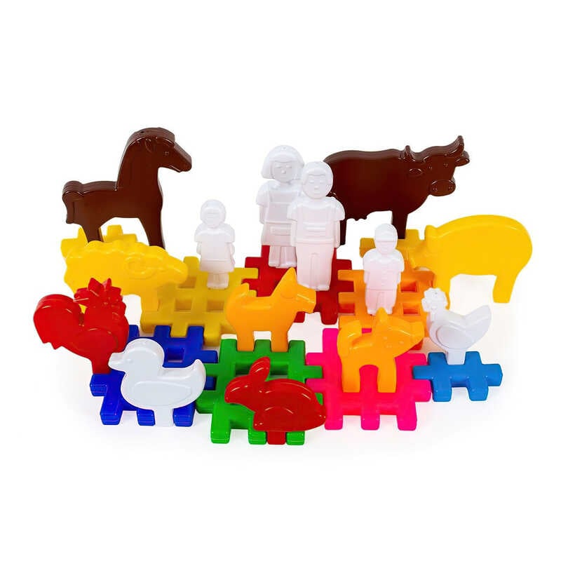 гр Набір “Ферма №1“ 115/15 (20) “BAMSIC“ 38 деталей, фігурки людей, фігурки тварин, у пакеті