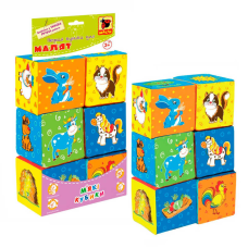 гр Набір MC090601-02 кубиків “Ферма“ (20) “Масік“, 6 кубиків, в пакеті