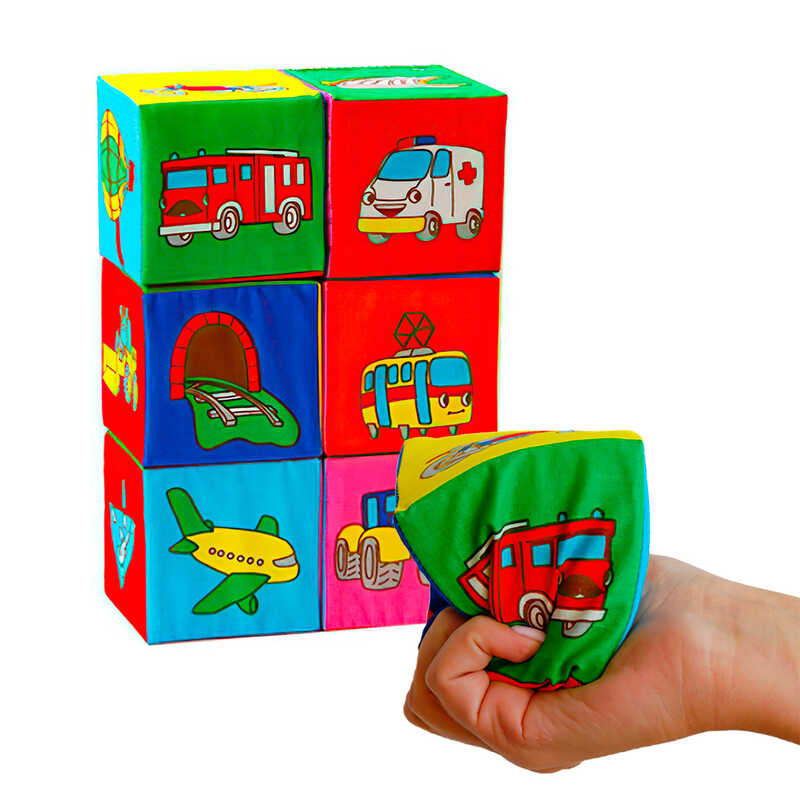 гр Набір MC090601-12 кубиків “Транспорт“ (20) “Масік“, 6 кубиків, в пакеті