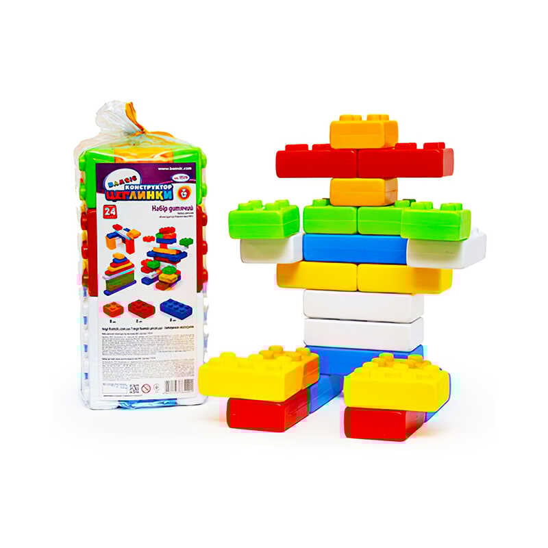 гр Конструктор “Цеглинки №1“ 115/19 (20) “BAMSIC“ 24 деталі, в пакеті