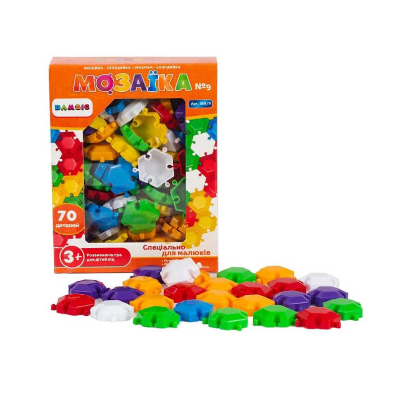 гр Мозаїка різнокольорова №9 069/9 (31) 70 деталей, “BAMSIC“