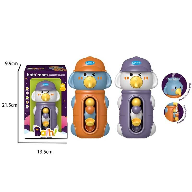 Іграшка для ванни 558-8 A (96/2) 2 кольори, “Слоник”, млин, присоски, в коробці