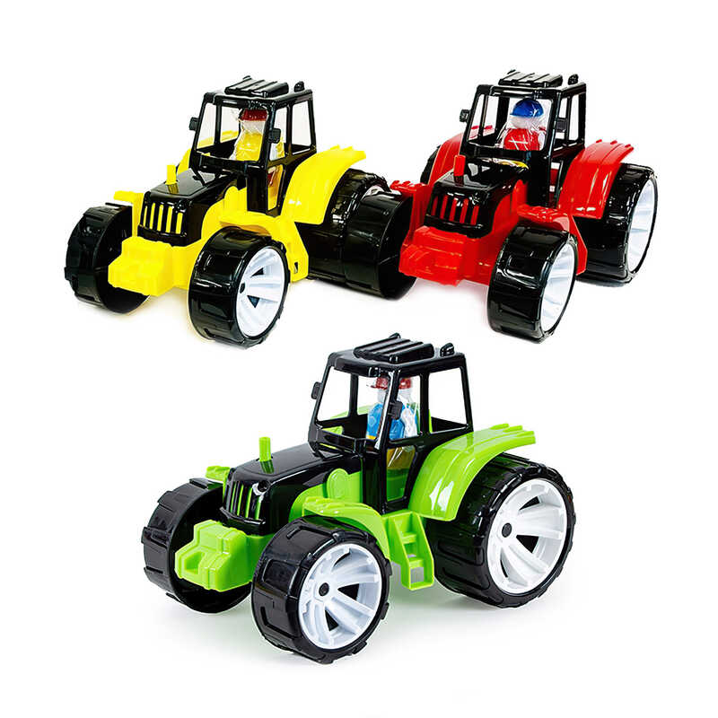 гр Трактор BAMS - чорна кабіна 007/6 - 007/15 (12) “BAMSIC“ 3 кольори, фігурка людини, каталка, в сітці гр Трактор BAMS - чорна кабіна 007/6 - 007/15 (12) “BAMSIC“ 3 кольори, фігурка людини, каталка, в сітці