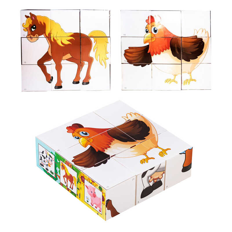 гр Набір дитячий Кубики “Свійські тварини“ 0411 (21) “BAMSIC“