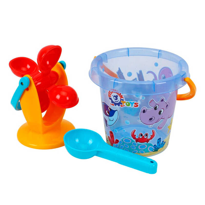гр Набір для гри з піском 0105 (12) “Technok Toys“, відерце, млин, ложечка, в сітці