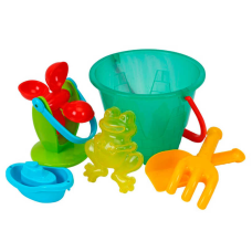 гр Набір для гри з піском 0112 (12) “Technok Toys““, відерце, млин, лопатка, грабельки, форма для піску, в сітці