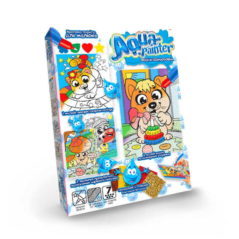 гр Набір для творчості “Водна розмальовка“ AQP-01-01U, 02U, 03U...09U укр. (18) “Danko Toys“