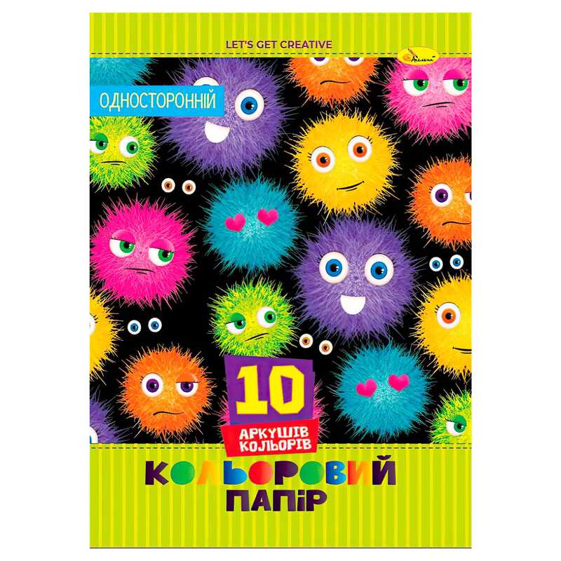 гр Набір кольорового одностороннього паперу АП-1218 В5, 10арк. (25) “Апельсин“