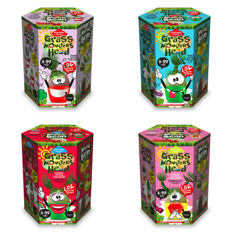 гр Набір творчості “Grass monsters head“ GMH-01-01U,02U,03U...08U УКР. (8) “Danko Toys“