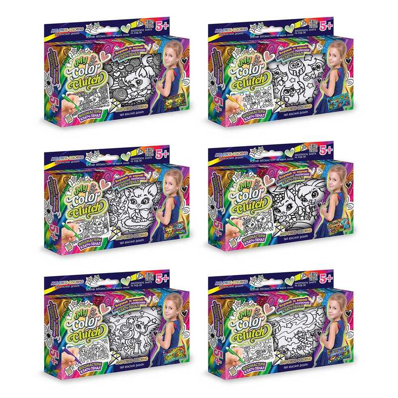 гр Набір креативної творчості “My Color Clutch“ клатч-пенал-розмальовка CCL-02-01U,02U,03U...06U УКР (18) (УКР) “Danko Toys“