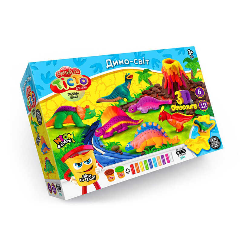 гр Набір креативної творчості “Тісто для ліпки “Master Do“ ДИНОЗАВРИ-6 TMD-10-04U (УКР) (6) “Danko Toys“