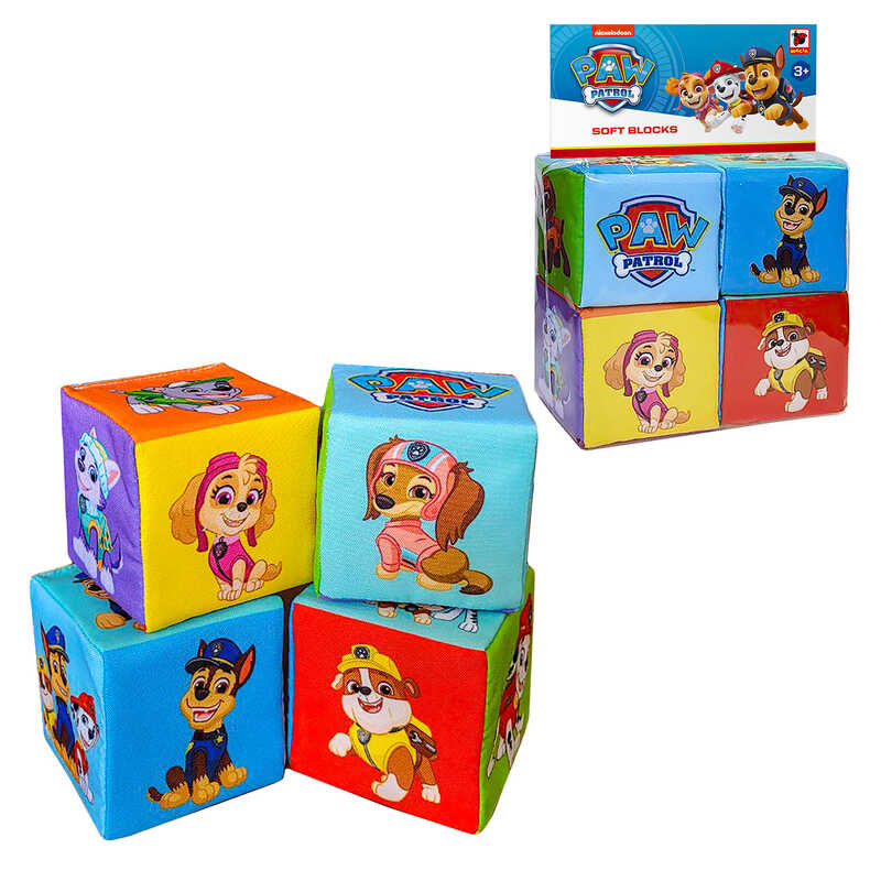 гр Набір кубиків MC 090501-09 “Щенячий патруль. Команда“ 4 шт. (30) “Масік“, в пакеті