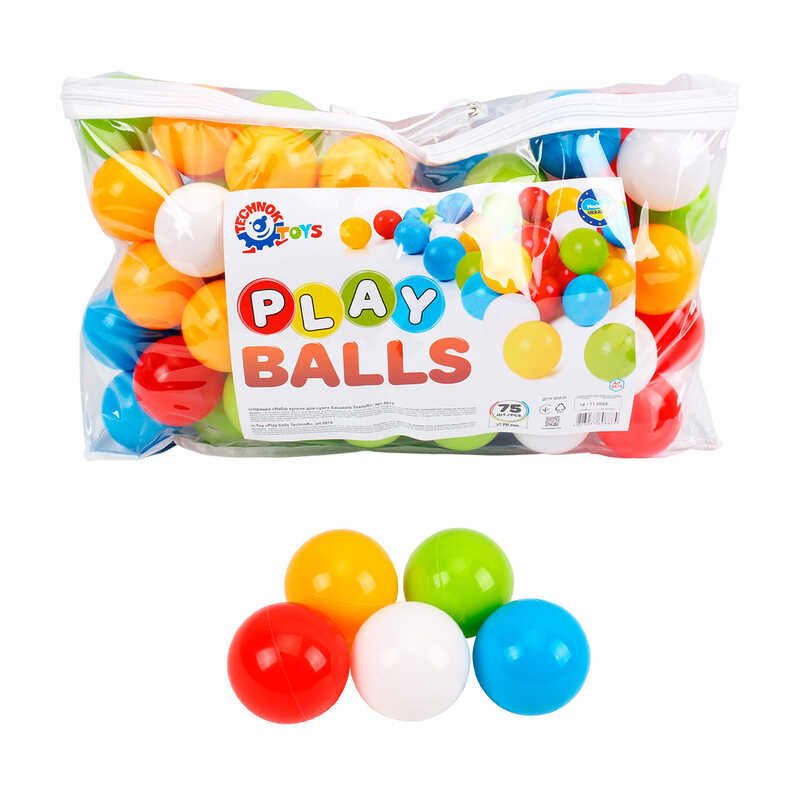 гр Набір кульок для сухих басейнів 8874 (2) “Technok Toys“, 75 кульок, в сумці