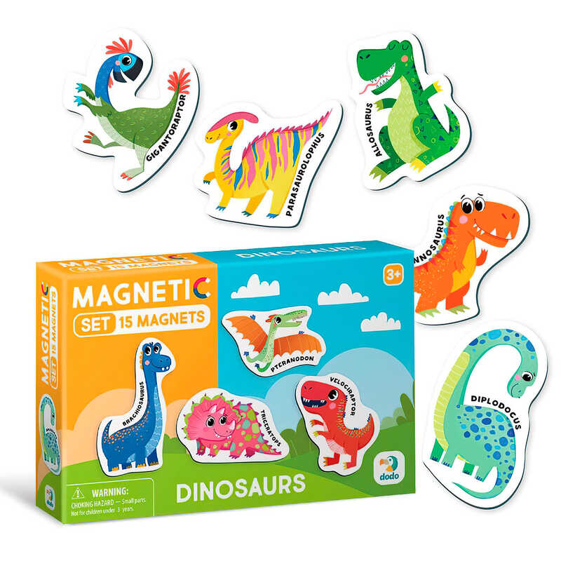 гр Набір магнітів “Динозаврики“ 200257 (60) “DoDo“, 15 магнітів, в коробці