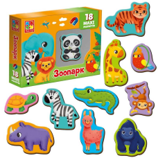 гр Набір магнітів “Зоо“ VT 3106-25 укр (22) “Vladi Toys“, 18 елементів, в коробці