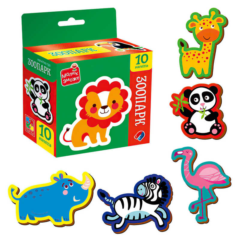 гр Набір магнітів “Зоопарк“ VT3106-39 (30) “Vladi Toys“, 10 елементів, у коробці