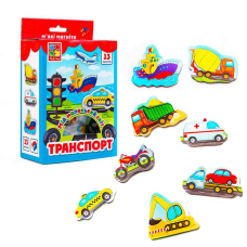 гр Набір магнітів “Мій маленький світ. Транспорт“ VT3106-12 укр  “Vladi Toys“