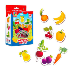 гр Набір магнітів “Мій маленький світ. Фрукти, Овочі“ (8) VT3106-11 укр  “Vladi Toys“