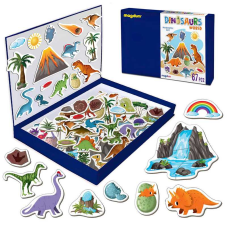 гр Набір магнітів “Світ динозаврів“ ML4032-04 EN (10) “Magdum“, 67 магнітів, магнітна дошка, в коробці