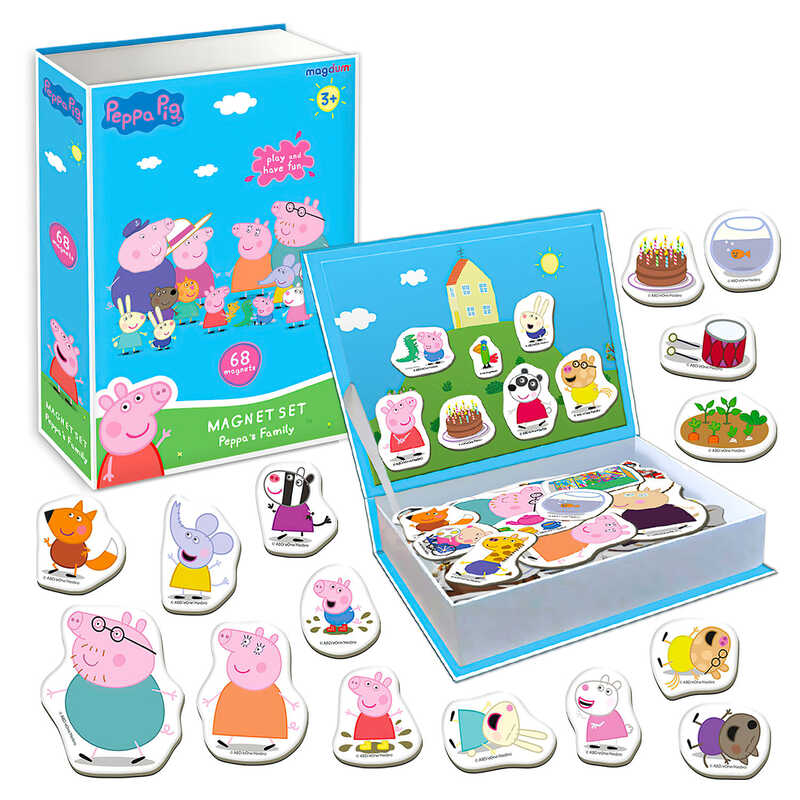 гр Набір магнітів ME 5031-15 “Свинка Пеппа. Родина“ (10) “Magdum“, 15 магнітів, в коробці