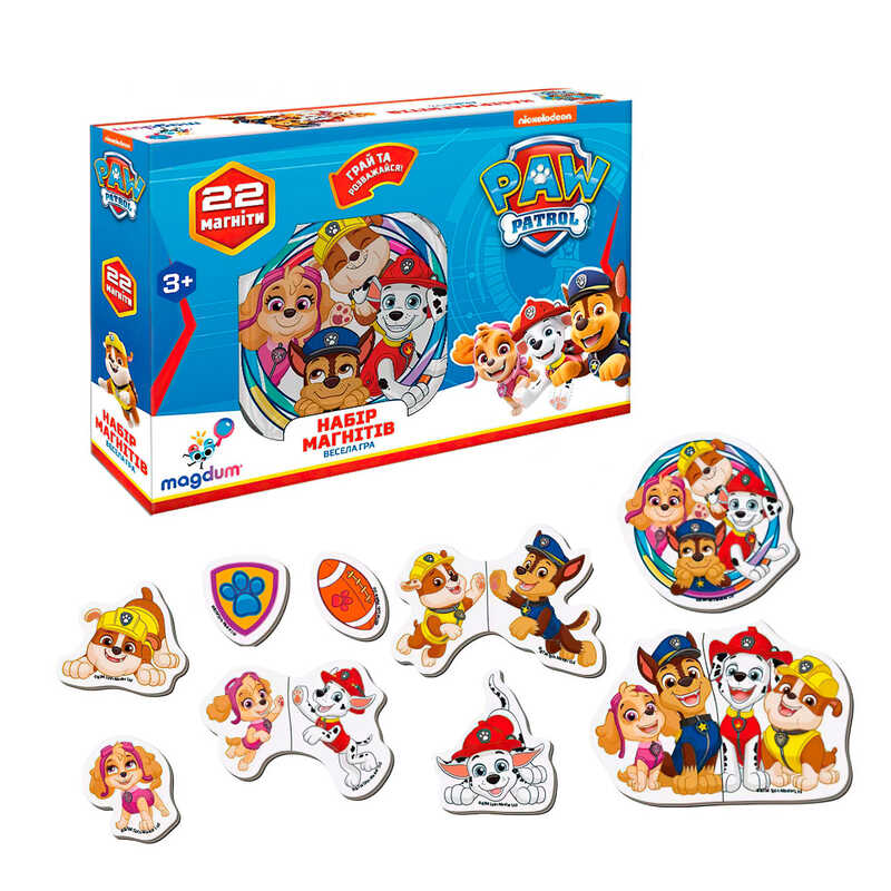 гр Набір магнітів ML 4034-02 “Щенячий патруль. Весела гра“ (60) “Magdum“