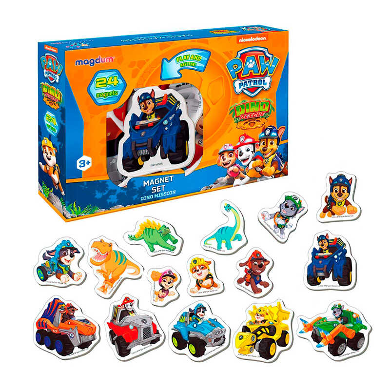 гр Набір магнітів ML 4034-05 “Щенячий патруль. Діномісія“ (60) “Magdum“, англ. мова