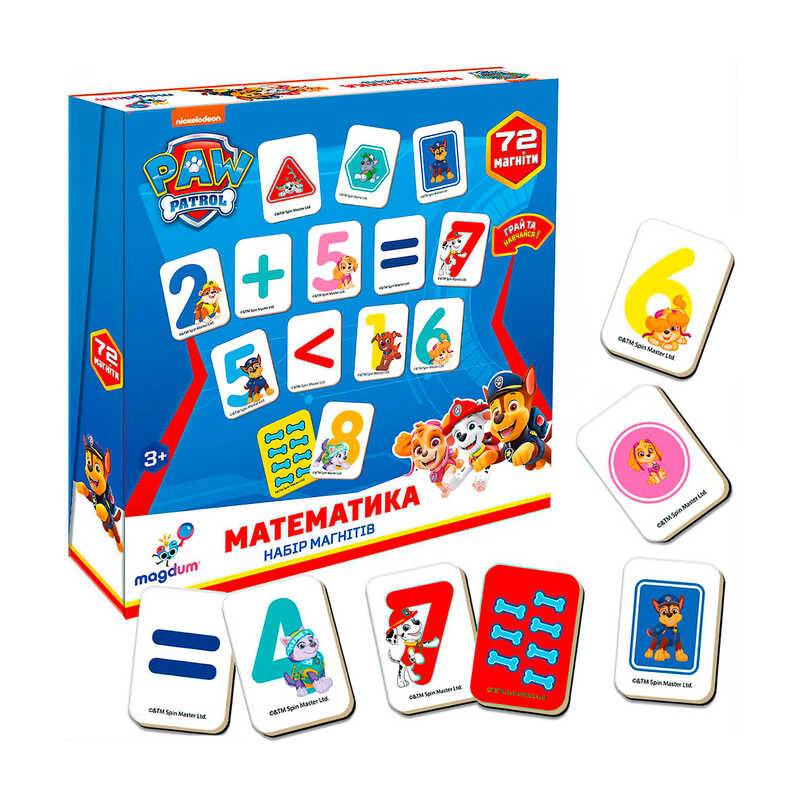 гр Набір магнітів ML 4034-11 “Щенячий патруль. Математика“ (24) “Magdum“