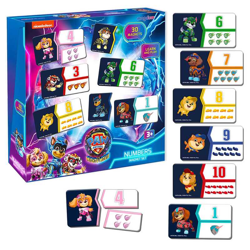 гр Набір магнітів ML 4034-22 “Щенячий патруль. Цифри“ (24) “Magdum“ 30 магнітів