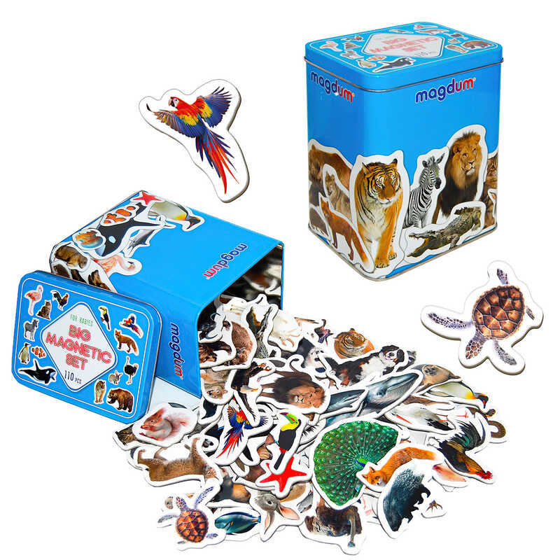гр Набір магнітів ML4032-24 EN (16) “Magdum“, 110 елементів, тварини, в коробці
