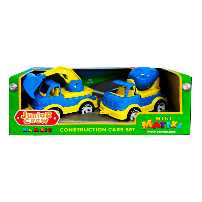 гр Набір машин “Mini Matiki“ (бетонозмішувач, екскаватор) 002/14 (24) “Bamsic“, 2 машинки, в коробці
