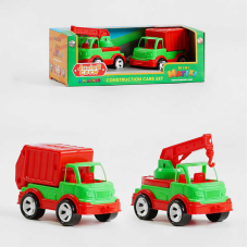 гр Набір машин “Mini Matiki“ (кран,сміттєвоз) 002/15 (24) “Bamsic“, 2 машинки, в коробці