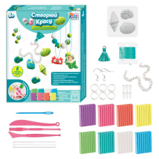 гр Набір полімерної глини 38406 (36) “4FUN Game Club“, 8 кольорів глини, форми, фурнітура, ланцюжок, еластичний шнур, в коробці